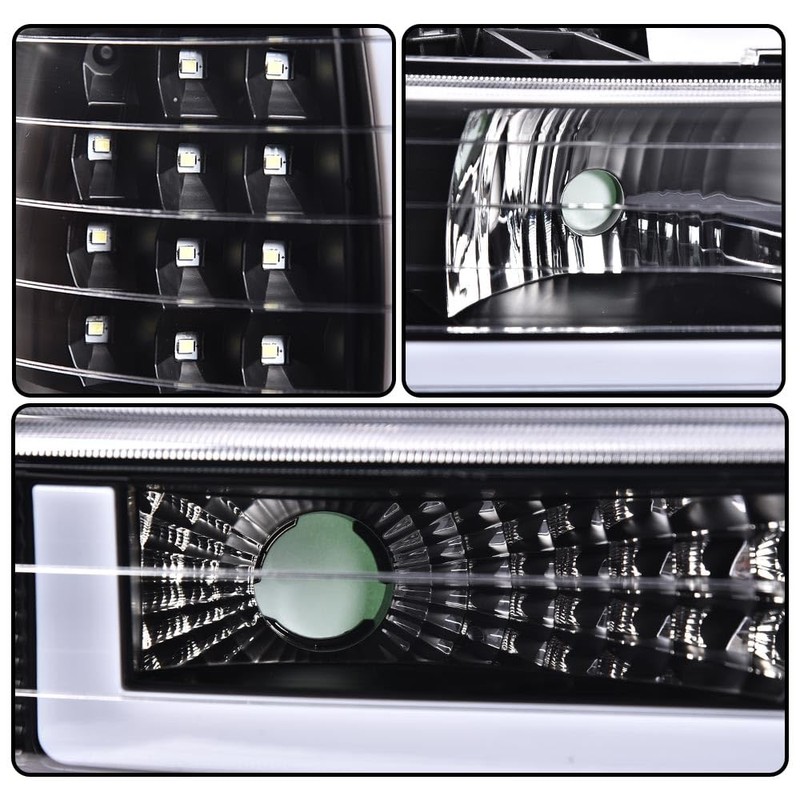 ALLGOOD LED DRL Headlight Assembly Front Headlamp Compatible with 99-02