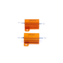 LM YN 25 Watt 20 Ohm 5% Wirewound Resistor Electronic Aluminium Shell Resistor Gold for Inverter LED lights Frequency Divider Servo Industry Industrial Control 2-Pcs