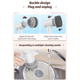 Electric Spin Scrubber, Handheld Cleaning Brush, Cordless Power Spinning Scrub Brush with 3 Replaceable Cleaning Brush Heads for Cleaning Shoes, Kitchen, Oven, Shower, Glass, Tile, Sink, Window