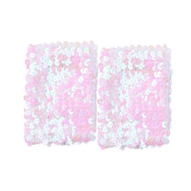 KKmeter Men Women Sequin Stretchy Arm Cuffs Rave Dance Performance Arm Sleeves Costume Cuffs (White, Onesize)