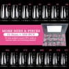 Qiek Medium Coffin False Nail Tips, 15 Sizes 510 PCS
