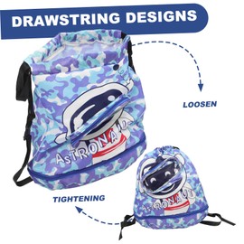 KICHOUSE Drawstring Backpack Boys and Girls Swim Bag Water-Resistant Fleece Bag for Pool Beach Travel