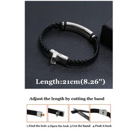 ForeverWill There's No God But Allah Islamic Arabic Calligraphy Leather Bracelet, Islam Name of God's Messenger Faith Wristband for for Men Women Arab Muslims Religious Jewelry Gift, Black