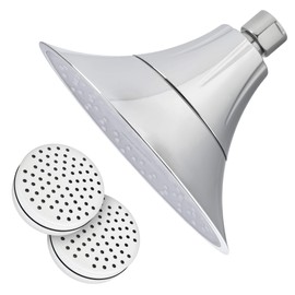 VivaSpring Filtered Shower Head CFSHD25-CG | Chrome Finish with Slate face and Wide Rain Spray | 6 Month Filter FF-15 | 2 Filter Pack