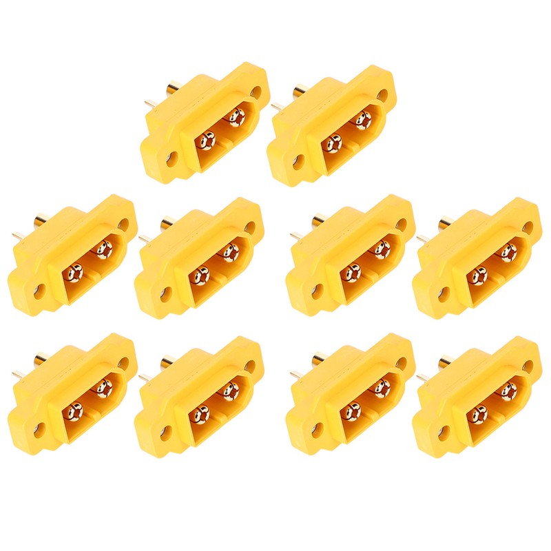 10Pcs Male Plug Connector XT60E1-M Mountable Brass Gold Plated Heat