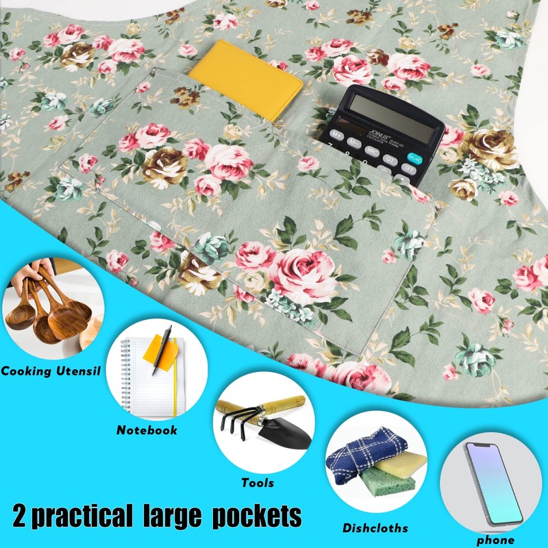 LOLOMLO Oversize Canvas Cotton Apron, Extra Large Aprons with Long
