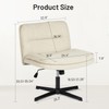 Criss Cross Chair, Upholstered Fabric Padded Vanity Chair Swivel Armless,