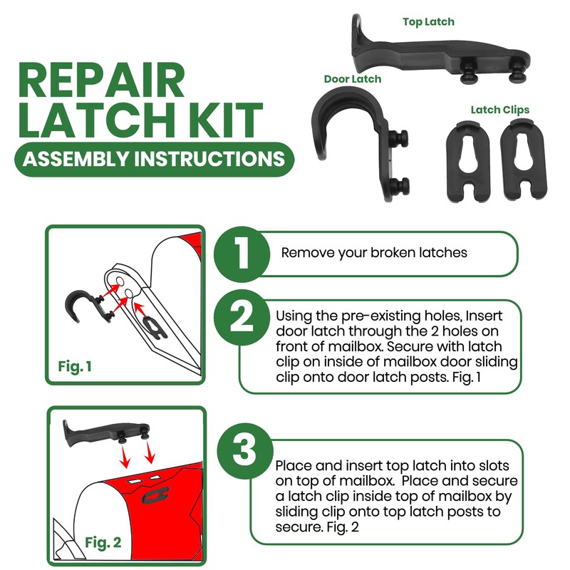 TonGass Mailbox Latch Clips Replacement Compatible with Group Standard Mailboxes,