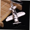 SUPVOX Silver Metal Plane Keychain with Aircraft Pendant Decoration, Unisex-Adults
