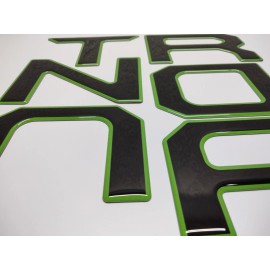 AFX-TRIMS 3D BLACK LIME RAISED DOMED TAILGATE LETTERS FOR TOYOTA TUNDRA 2022 - 25 US MADE
