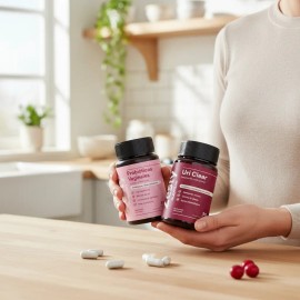 Zesty Nutrition V Probió + Uri Clear - Pack 2 Frascos - Probióticos Femeninos Con Extracto De Arándano Rojo Para Equilibrio Íntimo Y La Salud Urinaria