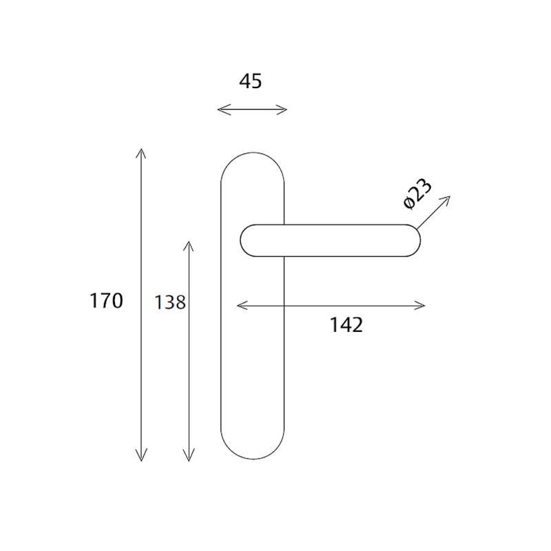 Tesa M109529 Door Handle for Fire Doors Cylinder F50 –