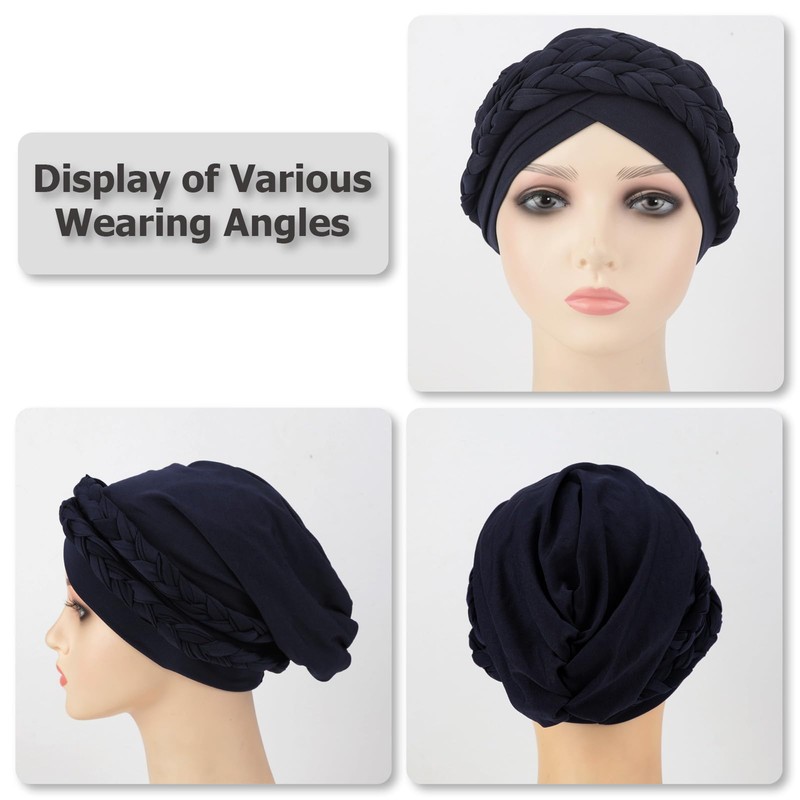 DRESHOW 1 Piece African Women's Turban Braid Headwear Headscarf Chemo