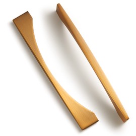 Goo-Ki Aged Brushed Brass Handle Modern Minimalist Cabinet Pull Drawer Handle Wardrobe Cabinet Door Handle 7.6''Hole Center 6 Pack 074YB