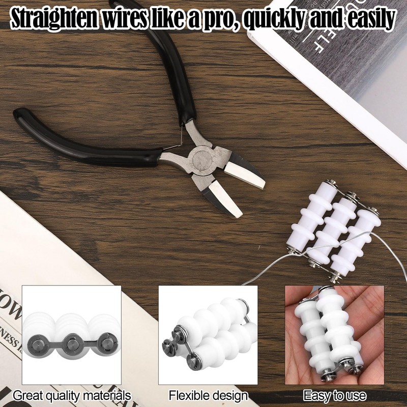 Jewelry Wire Straightener and Nylon Pliers, Durable Soft Jaw Jewelry