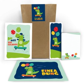 10 Invitations for Children's Birthday Party Boys Girls Dinosaur Invitations Birthday Children