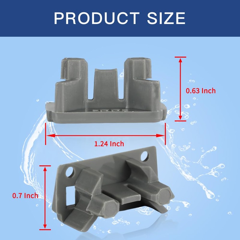 [Upgraded] 2Pcs Dishwasher Rack Stop Clip W10195622, Upper Dishrack Slide