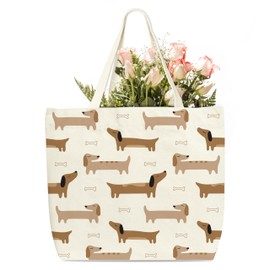 HMJKL Dachshund Tote Bags For Women, Dog Canvas Tote Bag, Funny Dachshund Gifts, Birthday Christmas Gifts For Pet Dog Lover Family Friends, Cute Shoulder Bag For Work Shopping Travel Holiday, b02