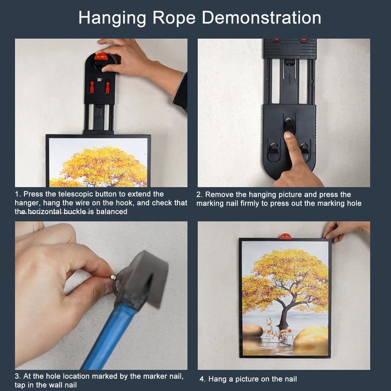 Picture Hanging Kit Telescopic Precise Positioning Photo Frame Wall Hanging