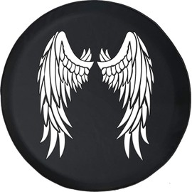 Angel Wings Spare Tire Cover Black Size 32 Inch