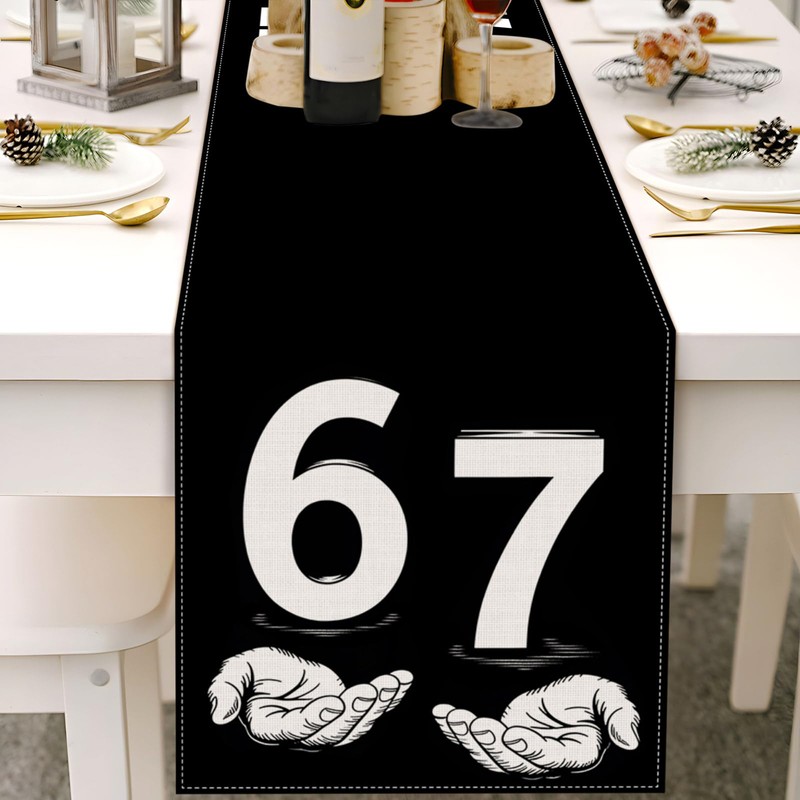 Heyfary Funny 6 7 Birhday Table Runner Six Seven I