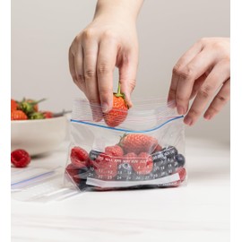 Bulk Snack Freezer Bags - 1200 Count with Expandable Bottom and New Calendar Feature, Easy Fill (4 Boxes of 300)