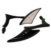 MotorToGo Mini Black Spear Style Motorcycle Mirrors Compatible for Aprilia