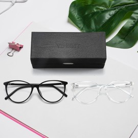 VIPBEST Blue Light Blocking Glasses for Women Men Oval Cat Eye Computer Gaming Blue Light Glasses (Black/Transparent, Cat Eye)