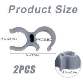 2pcs Shower Head Holder for Shower Chair, Bath Seat Shower Bracket Attachment Universal Hand Shower Hose Clip for Bath Stool Tub Transfer Bench Shower Aids Accessories for Elderly Disabled Users