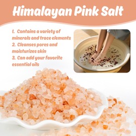 3 Pack Pink Bath Salts - Foot Soaking Salts Himalayan Pink Salt with Rose Petals Marigold and Jasmine Buds Himalayan Salt for Men and Women Nourishing Soothing and Relaxing Skin 140g(Pack of 1)