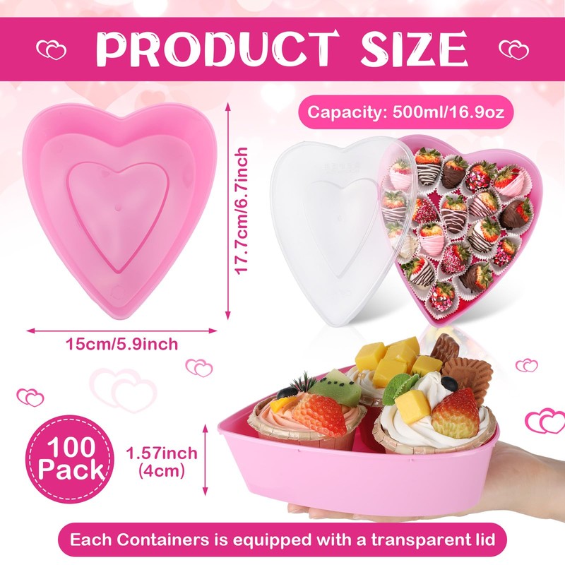 Yerliker 100 Pcs Plastic Food Storage with Lids 16.9 oz