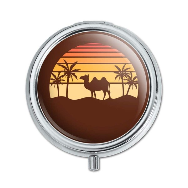 Camel in The Desert Sunset with Palm Trees Pill Case