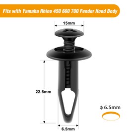GOOACC 100PCS Bumper Rivet Clips Fastener Screw for Yamaha Rhino 450 660 700 Grizzly 600 Body Fender Hood Fuel Tank Panel Push Fastener Rivet Screw Clips