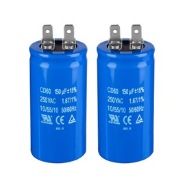 ZOWZEA 150uF/MFD CD60 Motor Start Capacitor 250VAC 50/60Hz for Electric Motor Starting 2 Pack