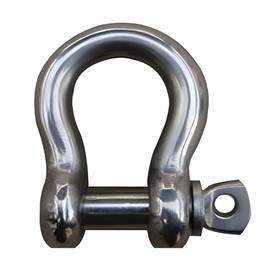 MarineNow US Type 316 Stainless Steel Bow Shackle with Over Size Screw Pin for Anchor, Towing, Off Road Recovery (0.25" 1/4" with 5/16" Pin .55T WLL, 05-Pack)