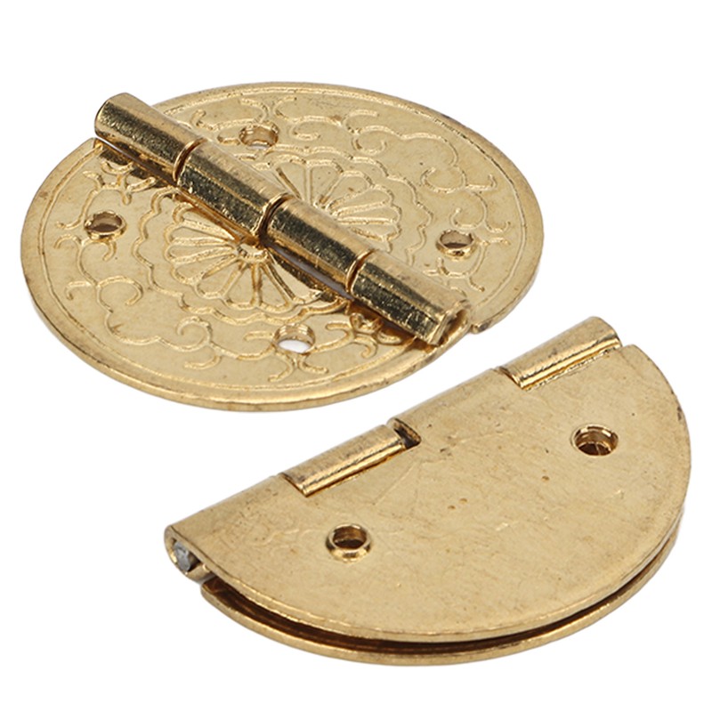 10pcs Mini Antique Hinges Round Exquisite Retro Design Corrosion Resistance