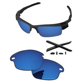 PapaViva Replacement Lenses & Rubber Kits for Oakley Fast Jacket OO9097 71mm Sunglass Deep Water Polarized