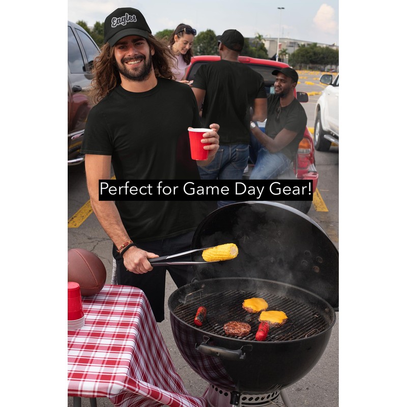 (2"x4") Eagles, Team Spirit, Embroidered, Iron on Patch (Green Twill/White