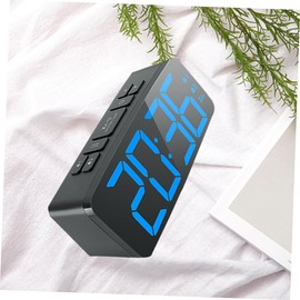 Ciieeo LED Alarm Clock with Music and Snooze Brightness Modern Design for Bedroom Easy Read Alarm Settings Black