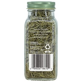 Simply Organic Whole Rosemary Leaf, 1.23 Ounce, Pungent, Herbaceous, Fresh Earthy Taste & Aroma, Kosher, Certified Organic