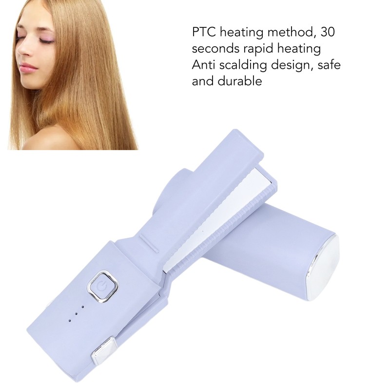 Mini Hair Straightener Portable Straight Curly Hair Flat Iron Rechargeable