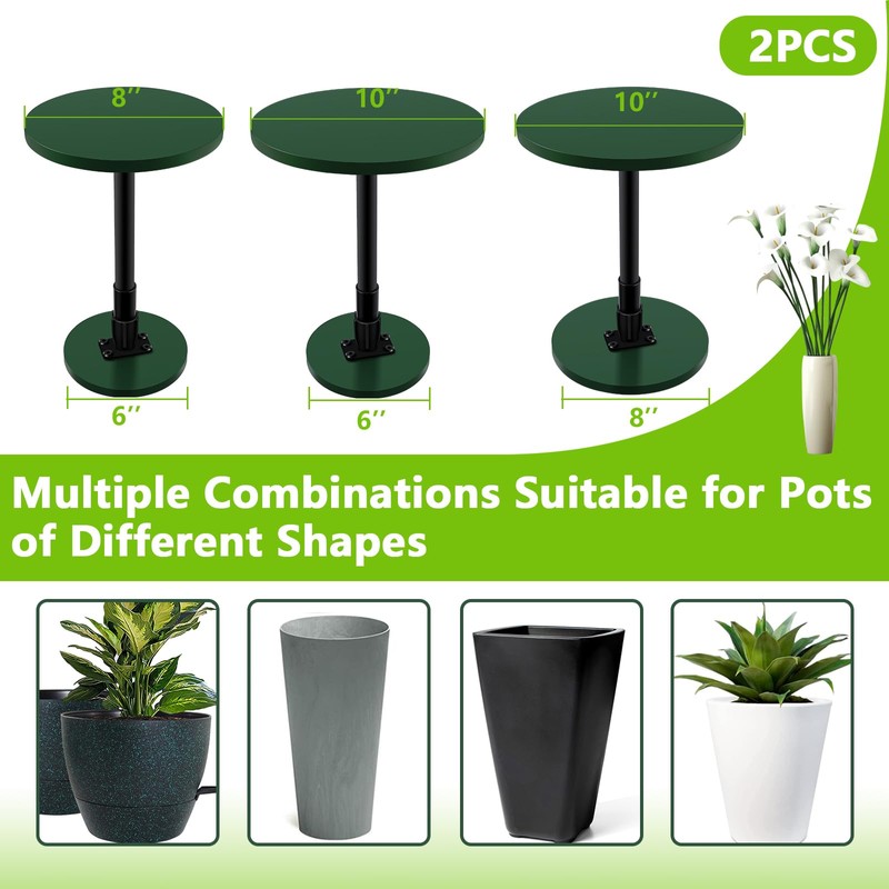 Axcoix 2 Pack Adjustable Height Plant Risers for Inside Pots,