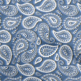 oneOone Velvet Medium Blue Fabric Floral Quilting Supplies Print Sewing Fabric by The Yard 58 Inch Wide