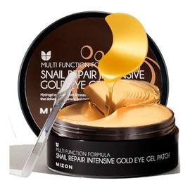 MIZON Parches para Ojos de Hidrogel (Gold) – Antiojeras y antibolsas con baba de caracol, ácido hialurónico – 60 Piezas – Skin Care Coreano para todo tipo de piel