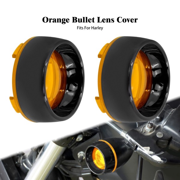 HDBUBALUS 2x Bullet Turn Signal Light Amber Lens Gloss Black
