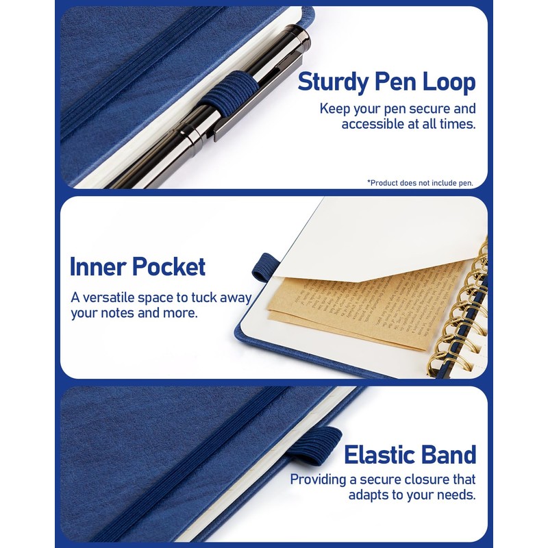 WEMATE Password Book with Alphabetical Tabs, Spiral Password Keeper Book