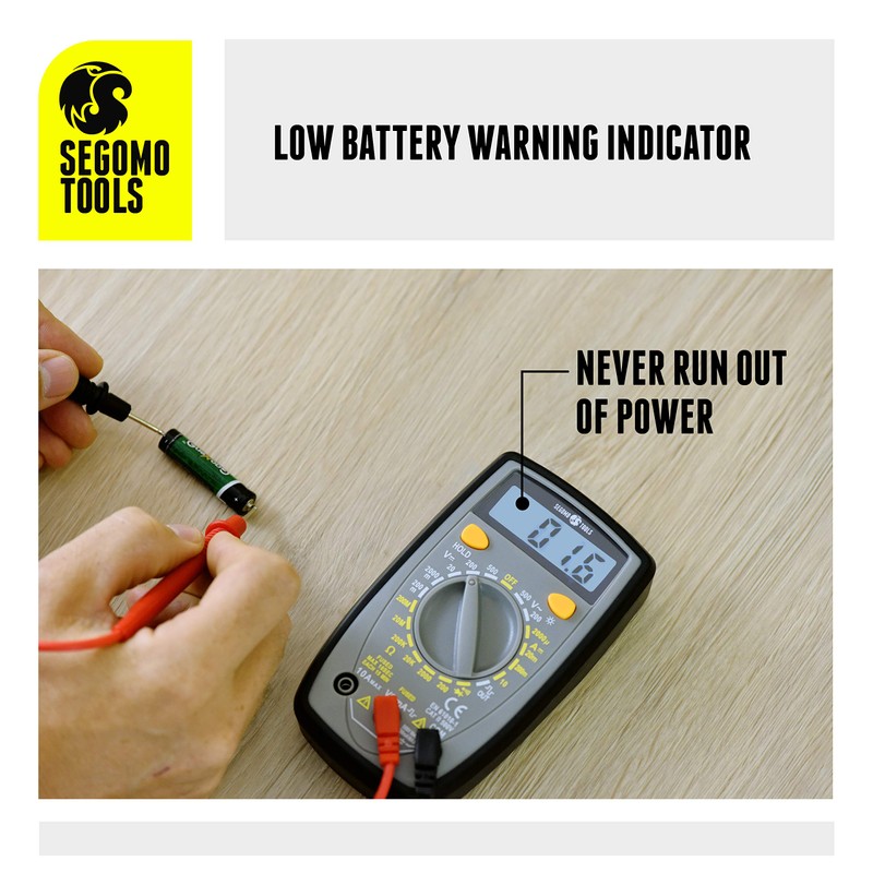 Segomo Tools 500 Volt Multimeter - Amp & Diode Voltage,