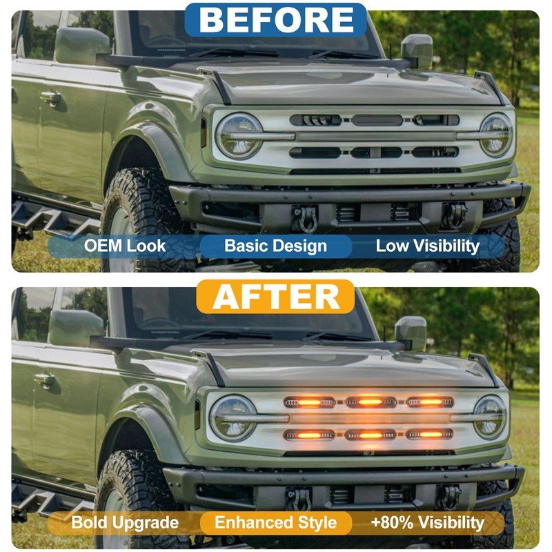 LED Grille Lights for Ford Bronco 2024 2021 2022 2023