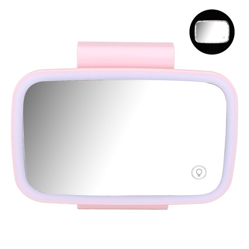 Car Sun Visor Makeup Mirror Surround LED Lights Touch Screen