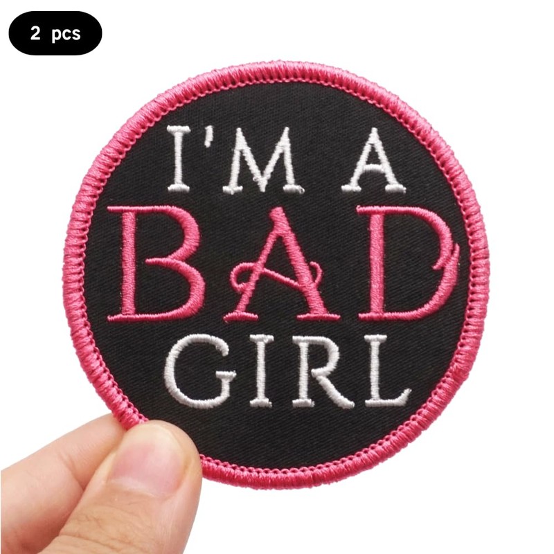 2 Pcs I'm A Bad Girl Embroidered Appliques Patch with